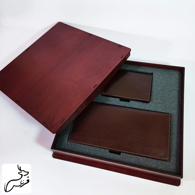 ست کیف پول جیبی و کتی چرم طبیعی کد 154